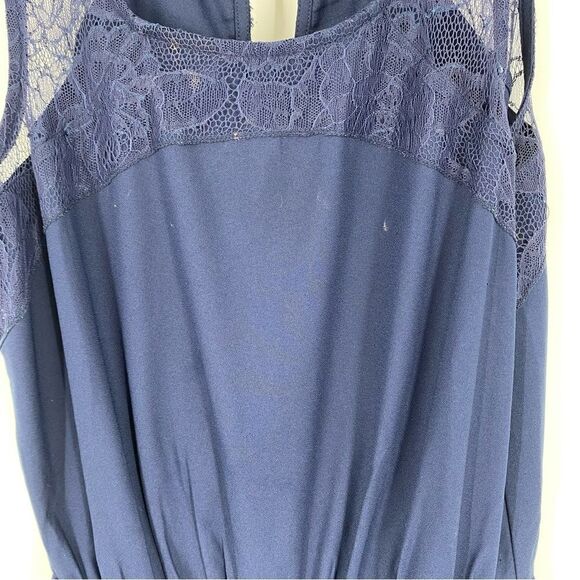 Doe & Rae Women’s Scoop Neck Sleeveless Romper Blue size M - Picture 2 of 4